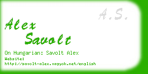 alex savolt business card